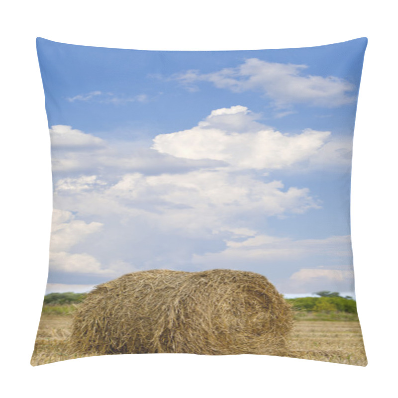 Personality  Haystacks On The Grain Field After Harvesting  Pillow Covers