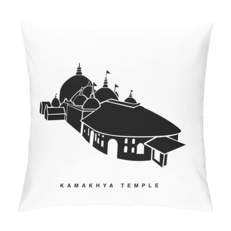 Personality  Kamakhya Temple Vector Icon. Kamakhya Hindu Mandir Vector Icon. Pillow Covers