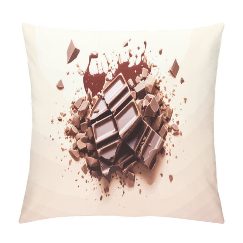 Personality  Celebrating World Chocole Day With This Chocolate Composition Vector Featuring An Assortment Of Chocolate In Different States. Rendered In A Slightly Surreal Digital Watercolor Style With Flat Colors. Pillow Covers