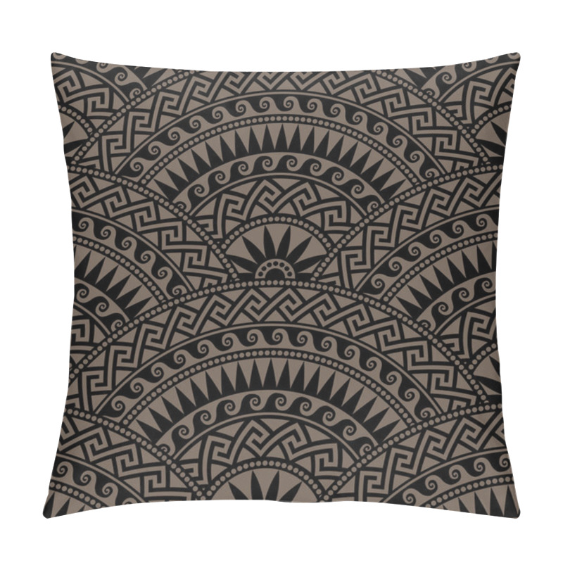 Personality  Vector Seamless Greek Round Ornament, Meander Pillow Covers