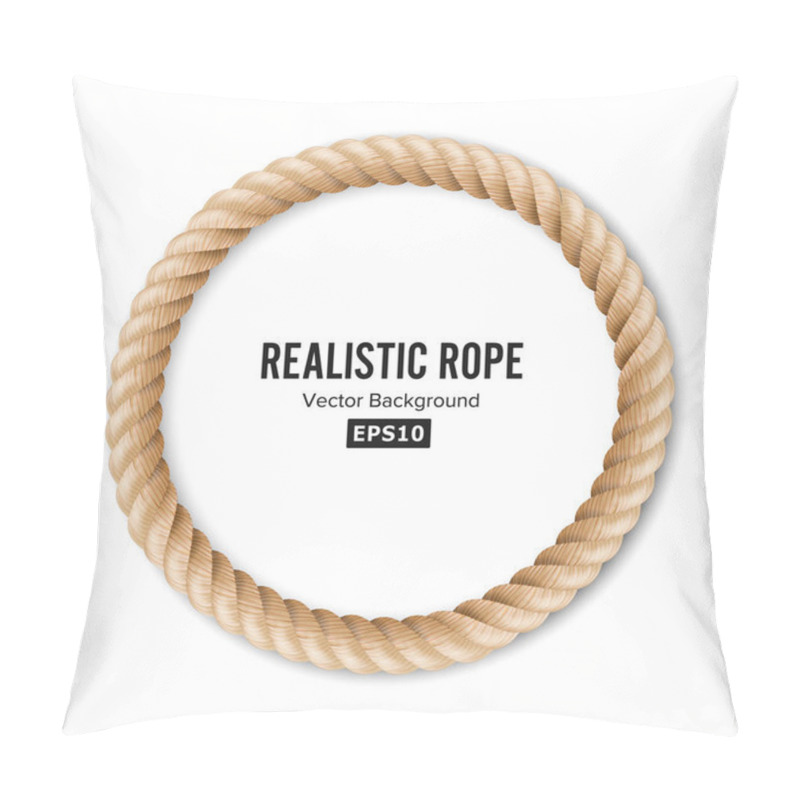 Personality  Realistic Rope Vector. 3D Circular Rope Isolated On White Background. Illustration Of Twisted Nautical Thick Line. Graphic String Cord With Soft Shadow. Pillow Covers