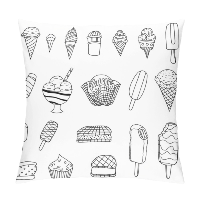 Personality  Collection Of Vector Ice Cream Pillow Covers