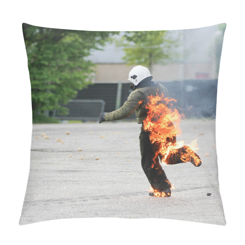 Personality  Stuntman On Fire Pillow Covers