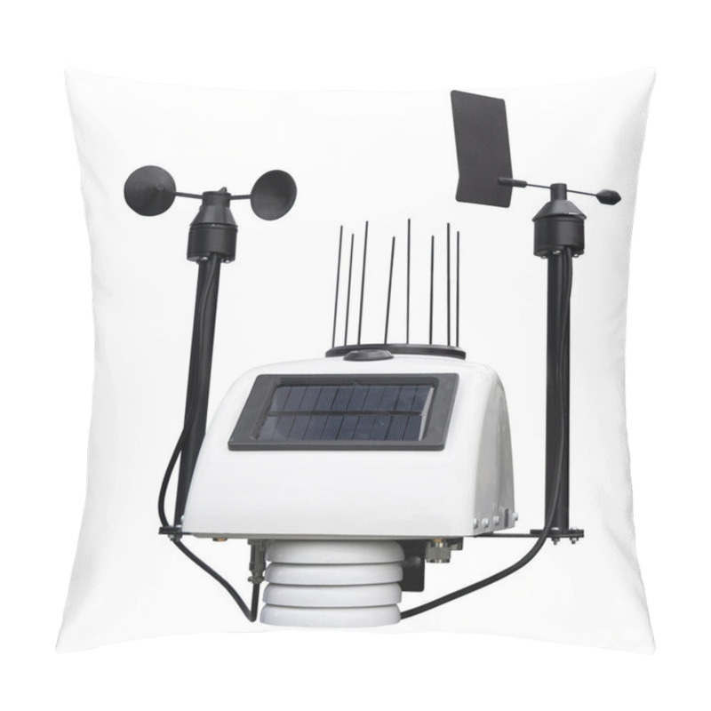 Personality  Autonomous Weather Station. A Device For Observing The Weather. Isolated Image. Pillow Covers