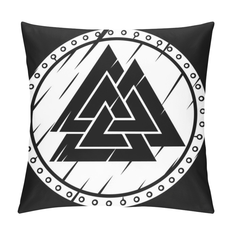 Personality  Scandinavian Viking Design. Viking Shield And The Sign Of The Old Norse God Odin - Valknut Pillow Covers