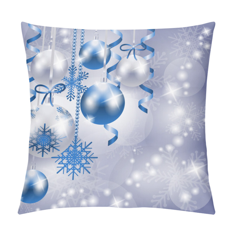 Personality  Christmas Background With Baubles Pillow Covers