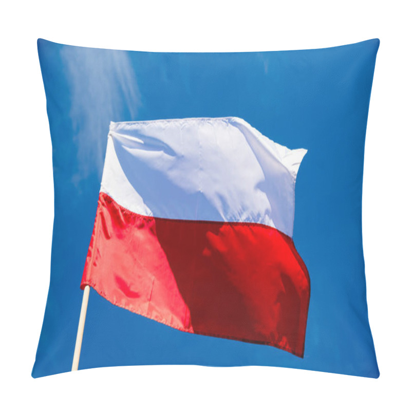 Personality  Polish Flag Against A Blue Sky Background Pillow Covers