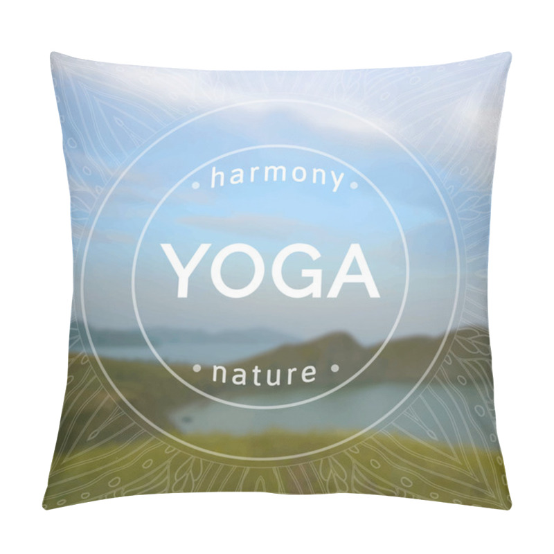 Personality  Yoga Studio On A Blurred Nature Background Pillow Covers