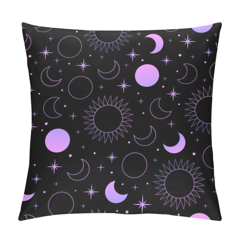 Personality  Mystical Esoteric Pattern With Sun Moon And Stars Pillow Covers