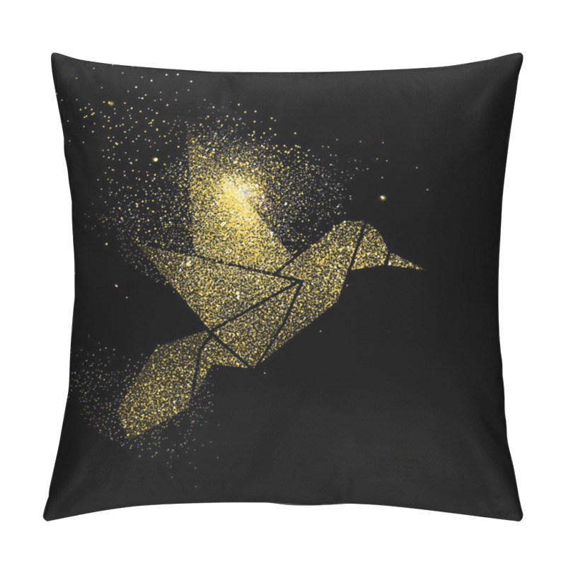 Personality  Bird Gold Glitter Art Concept Symbol Illustration Pillow Covers