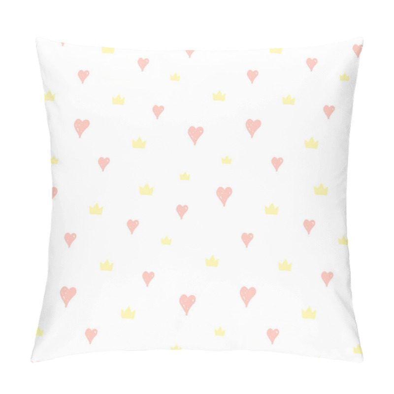 Personality  Hand Drawn Seamless Pattern With Doodle Crowns. Cute Baby And Li Pillow Covers