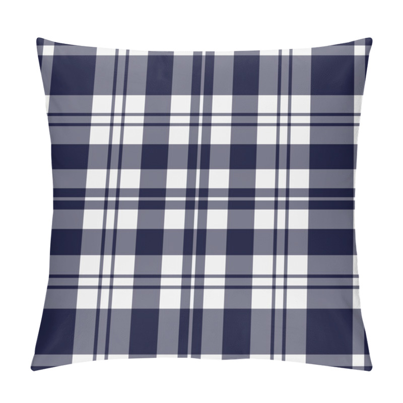 Personality  Seamless Blue, Black Tartan With Stripes Pillow Covers