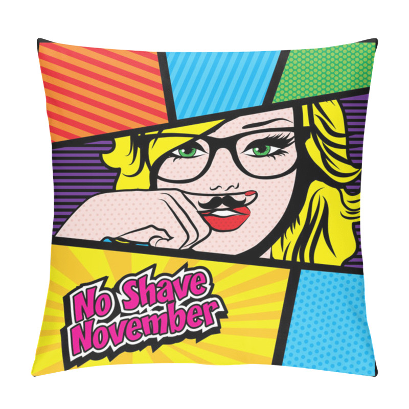 Personality  No Shave November. Pop Art Pillow Covers