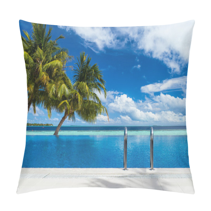 Personality  Infinity Pool With Coco Palms  Pillow Covers