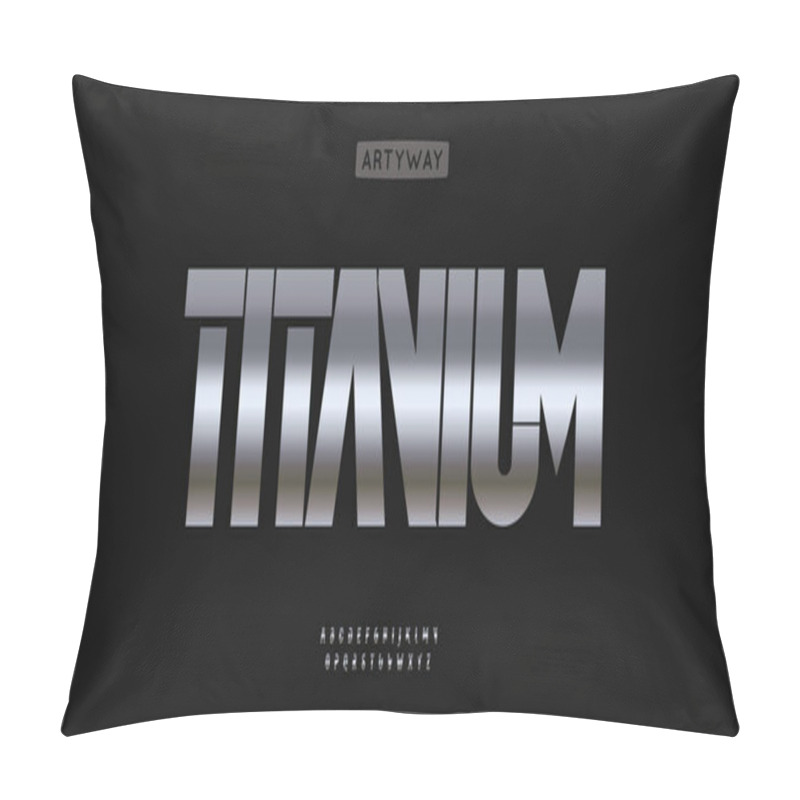 Personality  Titan Metal Alphabet, High Cropped Letters, Techno Futuristic Font For Iron Modern Logo, Emphasis Headline, Contemporary Typography, Modern Typographic Design. Vector Typeset. Pillow Covers