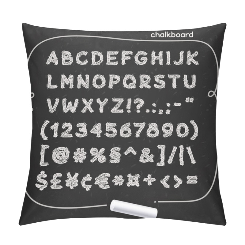 Personality  Chalkboard Doodle Font Pillow Covers