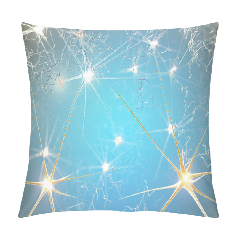 Personality  Synapse Is A Structure That Permits A Neuron (or Nerve Cell) To Pass An Electrical Or Chemical Signal To Another Neuron Or To The Target Efferent Cell. Nervous System. 3d Rendering Pillow Covers