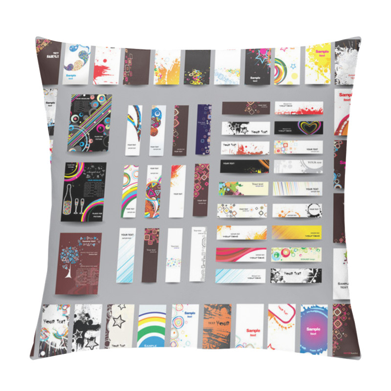 Personality  A Set Of Flyers , Banners And Labels Pillow Covers