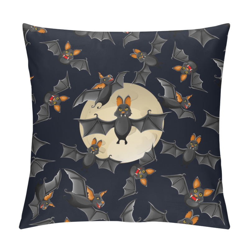 Personality  Halloween Seamless Pattern With Cute Cartoon Bats Pillow Covers