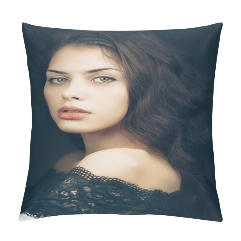 Personality  Gorgeous Mysterious Brunette Pillow Covers