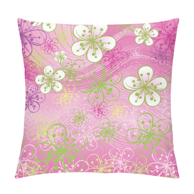 Personality  Spring Background. Flowers On The Abstract Background Pillow Covers