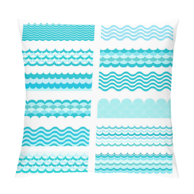 Personality  Collection Of Marine Waves. Pillow Covers