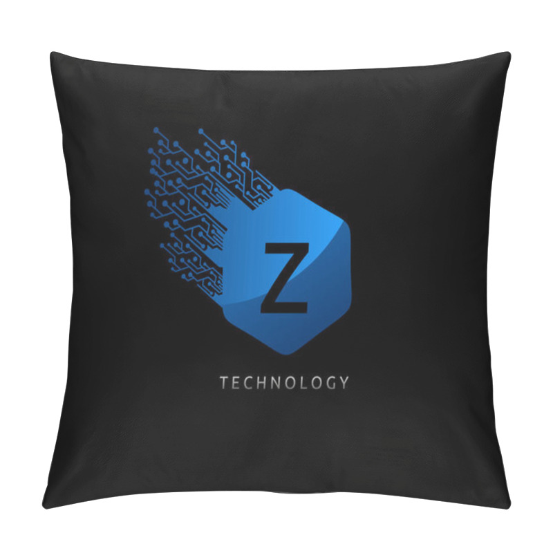 Personality  Hexagon Fast Technology Z Letter Logo  Pillow Covers