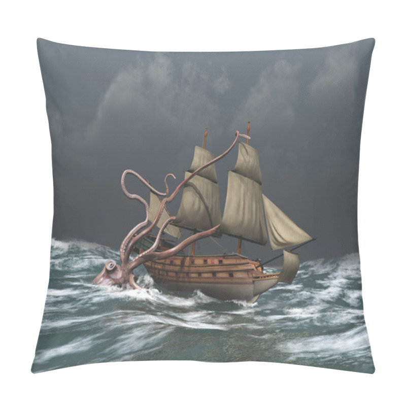 Personality  Kraken Attacking An Ancient Ship Pillow Covers