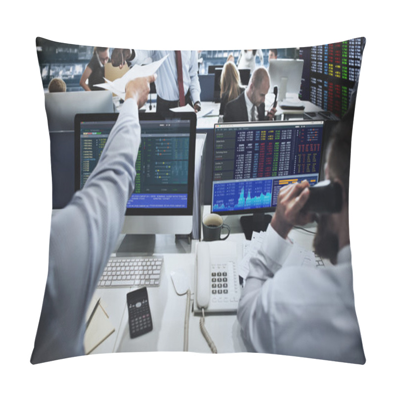 Personality  Business People Working And Stock Market Pillow Covers