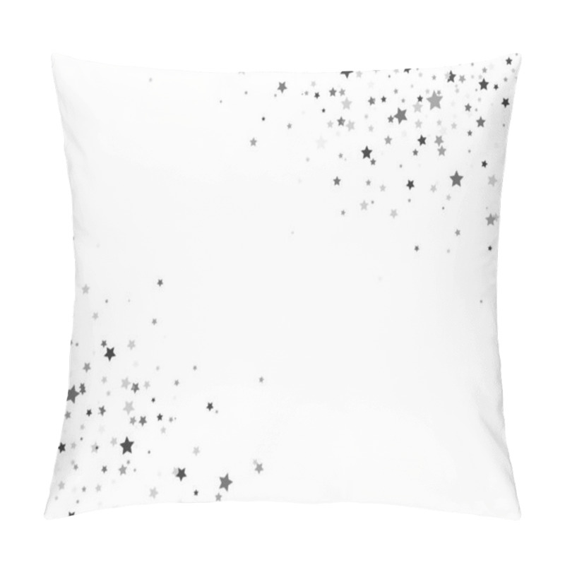 Personality  Glitter Stars Frame On White Background. Silver Stars Explosion. Glitter Elegant Design Elements. Magic Decoration. Christmas Texture. Vector Illustration. Pillow Covers