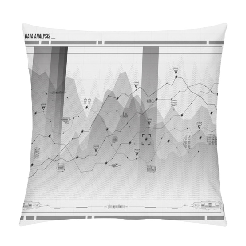 Personality  Data Analysis Visualization. Futuristic Infographic. Information Aesthetic Design. Visual Data Complexity. Social Network Representation. Abstract Data Graph. Pillow Covers