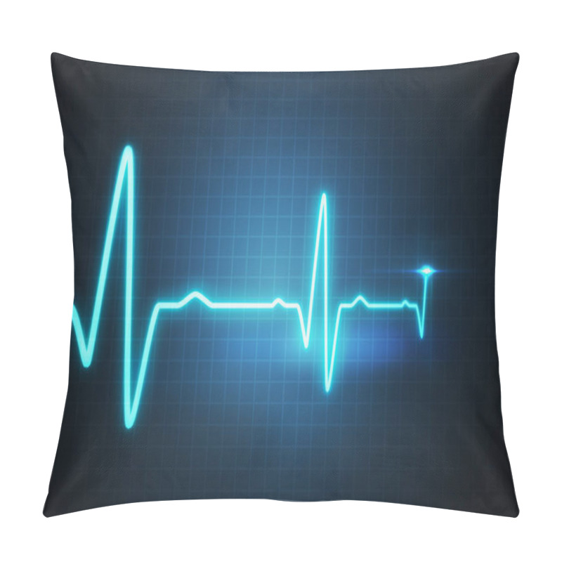 Personality  EKG - Cardiogram For Monitoring Heart Beat. 3D Rendered Illustration. Pillow Covers