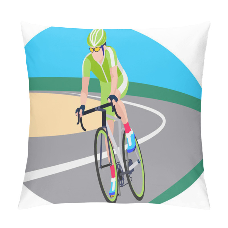 Personality  Male Olympics Bicyclist Illustration. Pillow Covers