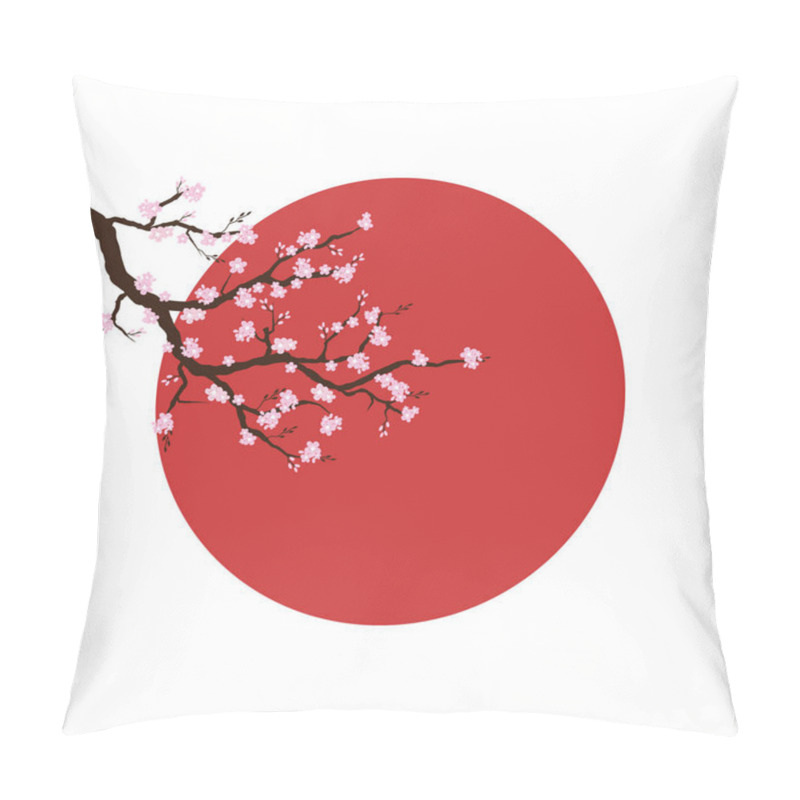 Personality  Cherry Blossoms On Sunset Background. Pillow Covers