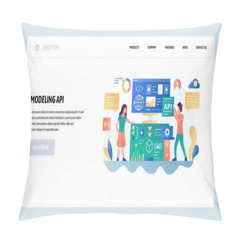 Personality  Vector Web Site Design Template. API Technology And Software Development. Landing Page Concepts For Website And Mobile Development. Modern Flat Illustration Pillow Covers