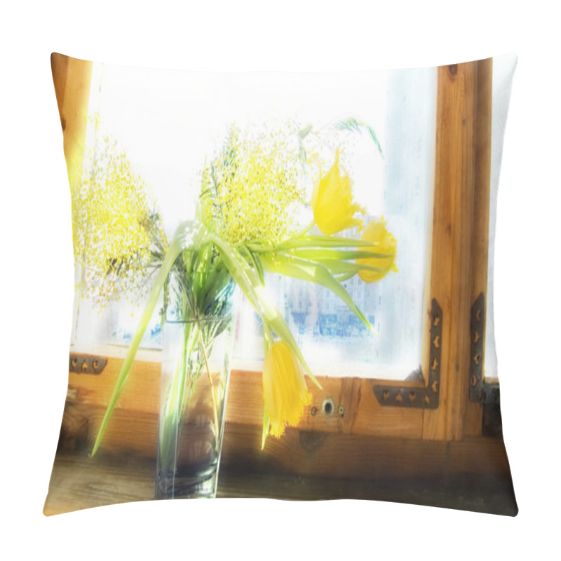 Personality  A Old-fashioned Style Tulips And Mimosa Pillow Covers