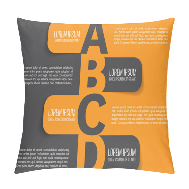 Personality  Business Brochure Background Design With ABCD Labels Pillow Covers