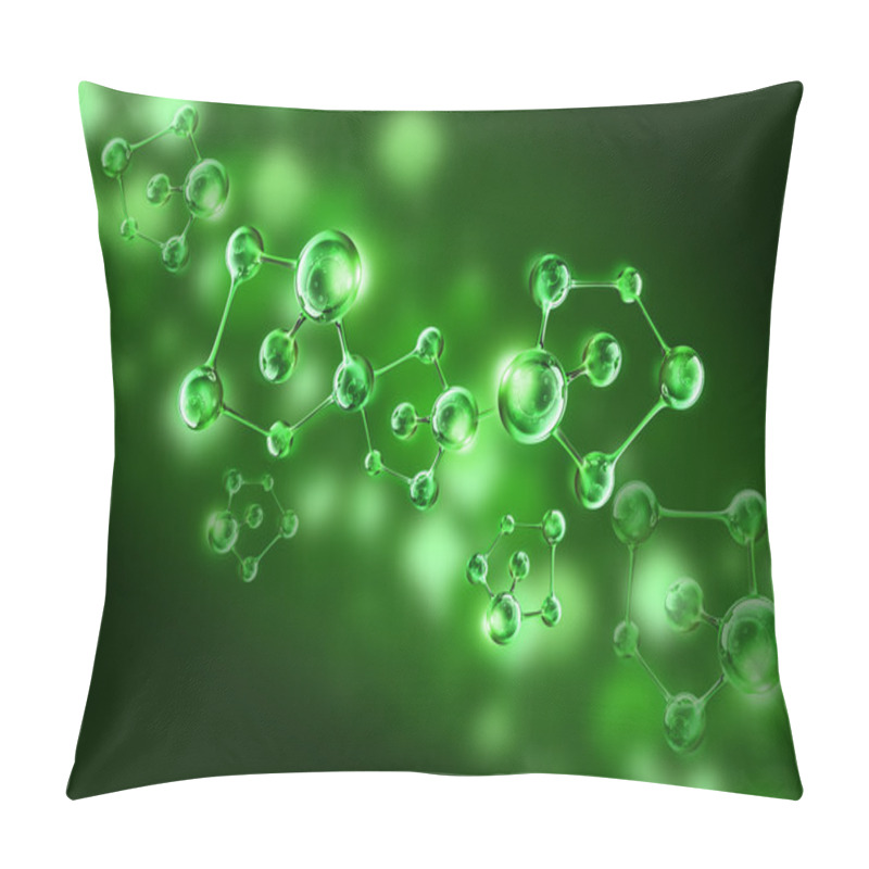 Personality  Green Molecule Dna Cell Illustration Pillow Covers