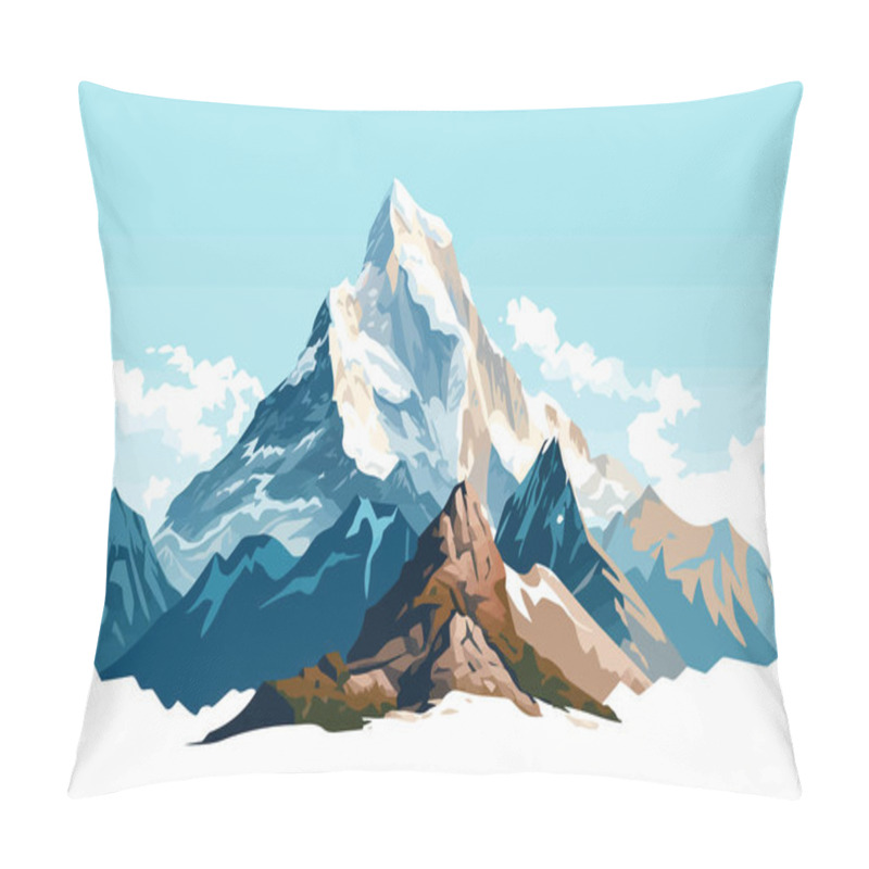 Personality  Himalayas Vector Flat Minimalistic Isolated Vector Style Illustration Pillow Covers