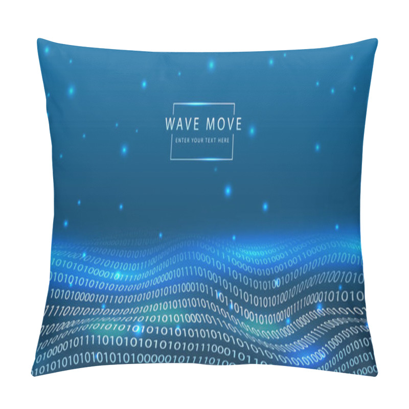 Personality  Abstract Technology Background Dyanmic Warp Wave Line 3d Grid Ground. Information Network Business Infographics Background. Computer Binary Digit. Pillow Covers