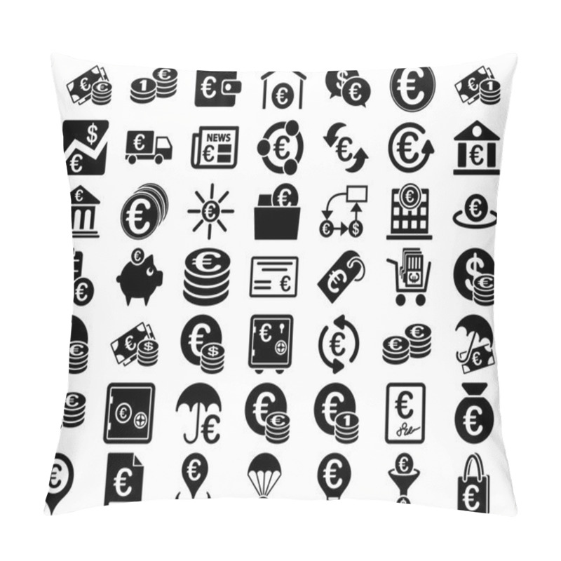 Personality  Euro Banking Icons Pillow Covers