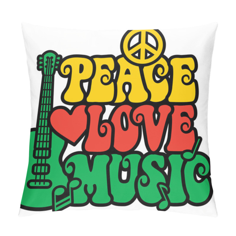 Personality  Reggae Peace-Love-Music Pillow Covers