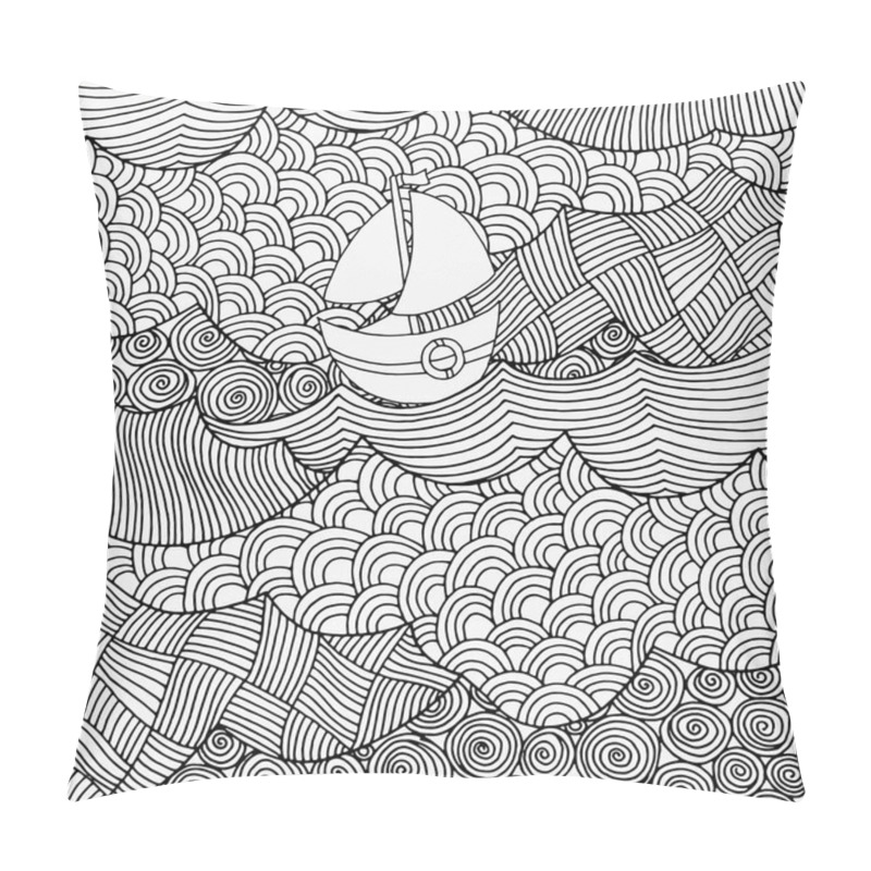 Personality  Waves, Sea, Beautiful Art Background. Pillow Covers