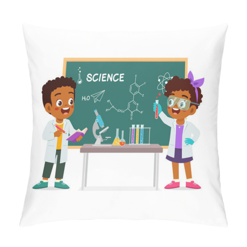 Personality  Little Scientist Wearing With Coat And Do Research Pillow Covers