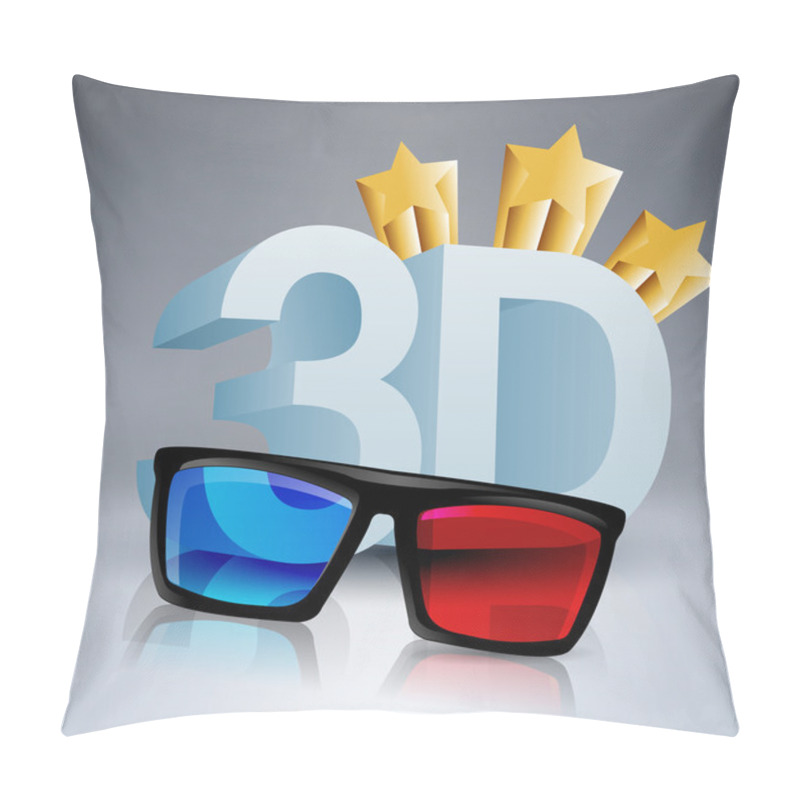 Personality  Vector Illustration Of 3D Word Written With 3D Glasses. Pillow Covers