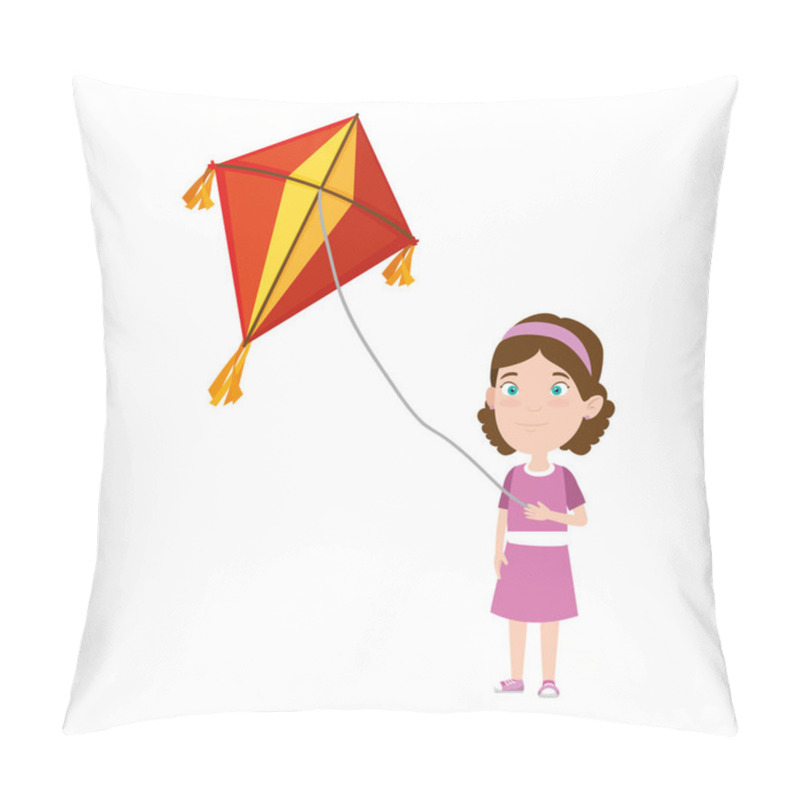 Personality  Little Girl Flying Kite Pillow Covers