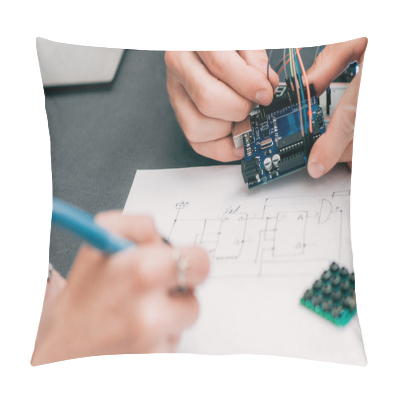 Personality  Woman Recapping Electronics Creation Process Pillow Covers