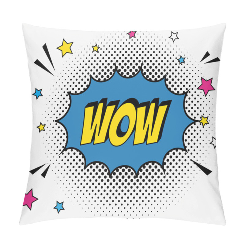 Personality  Pop Art Star With Wow Message Pillow Covers