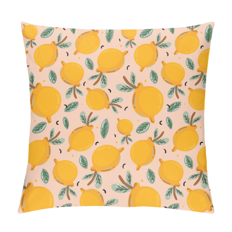 Personality  Summer Tropical Seamless Pattern With Beautiful Yellow Lemons Pillow Covers