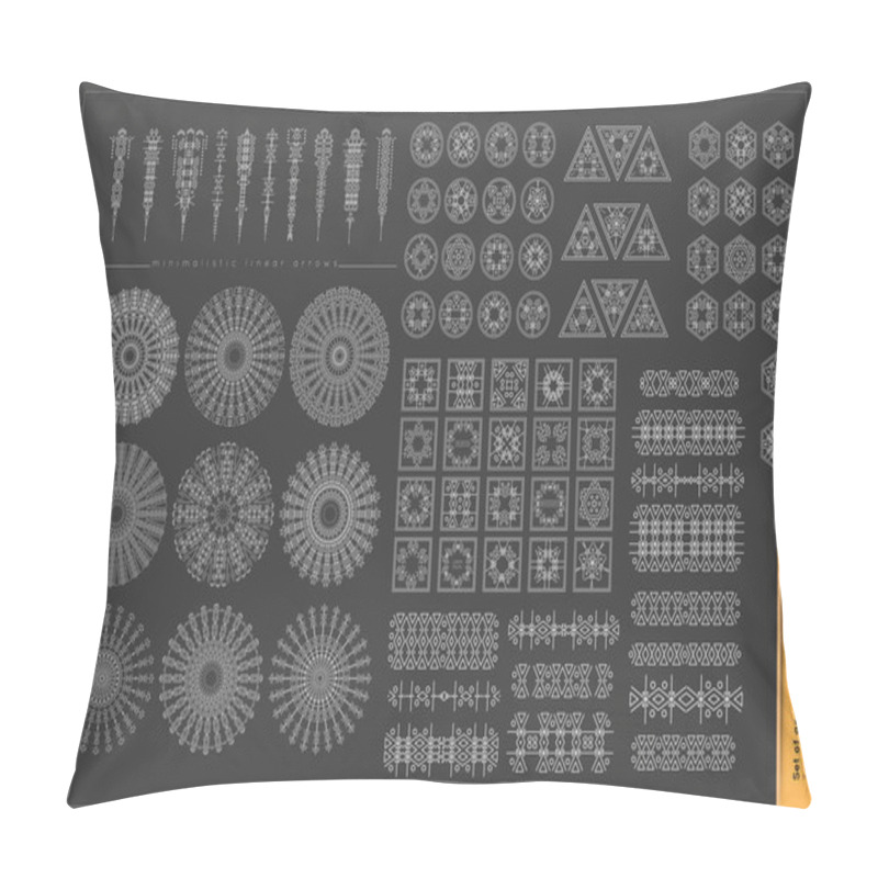 Personality  Set Of Minimal Geometric Monochrome Shapes. Pillow Covers